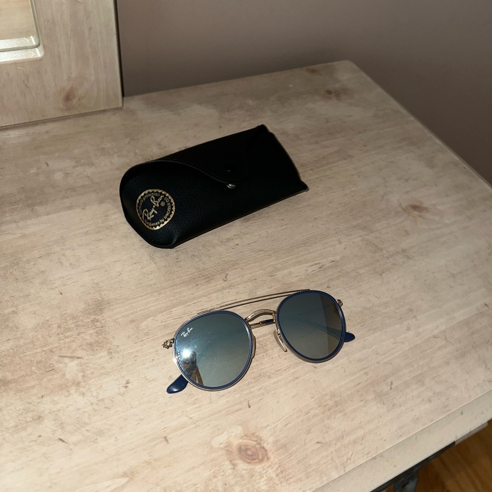 Ray-Ban Blue and Gold Sunglasses